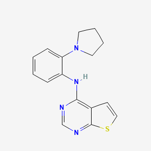 molecular formula C16H16N4S B14205627 N-[2-(Pyrrolidin-1-yl)phenyl]thieno[2,3-d]pyrimidin-4-amine CAS No. 917907-93-8