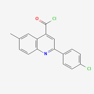 molecular formula C17H11Cl2NO B1420564 2-(4-Chlorophenyl)-6-methylquinoline-4-carbonyl chloride CAS No. 1160253-67-7