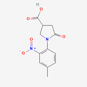 molecular formula C12H12N2O5 B1420565 1-(4-Methyl-2-nitrophenyl)-5-oxopyrrolidine-3-carboxylic acid CAS No. 1160264-10-7