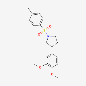 molecular formula C19H23NO4S B14205675 Pyrrolidine, 3-(3,4-dimethoxyphenyl)-1-[(4-methylphenyl)sulfonyl]- CAS No. 830319-65-8