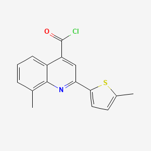 molecular formula C16H12ClNOS B1420568 8-Methyl-2-(5-methyl-2-thienyl)quinoline-4-carbonyl chloride CAS No. 1160254-03-4