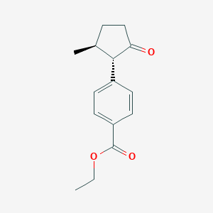 molecular formula C15H18O3 B14205720 Benzoic acid, 4-[(1S,2S)-2-methyl-5-oxocyclopentyl]-, ethyl ester CAS No. 824390-74-1