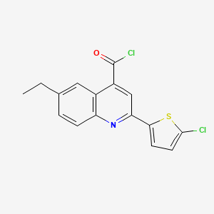 molecular formula C16H11Cl2NOS B1420573 2-(5-Chloro-2-thienyl)-6-ethylquinoline-4-carbonyl chloride CAS No. 1160257-20-4
