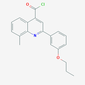 molecular formula C20H18ClNO2 B1420578 8-甲基-2-(3-丙氧基苯基)喹啉-4-甲酰氯 CAS No. 1160254-63-6