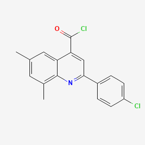 molecular formula C18H13Cl2NO B1420579 2-(4-氯苯基)-6,8-二甲基喹啉-4-甲酰氯 CAS No. 40846-25-1