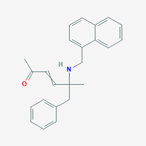 molecular formula C24H25NO B14205845 5-Methyl-5-{[(naphthalen-1-yl)methyl]amino}-6-phenylhex-3-en-2-one CAS No. 824421-74-1