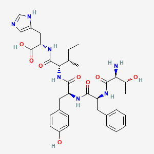molecular formula C34H45N7O8 B14205893 L-Threonyl-L-phenylalanyl-L-tyrosyl-L-isoleucyl-L-histidine CAS No. 832116-67-3
