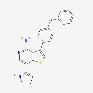 molecular formula C23H17N3OS B14205909 3-(4-Phenoxyphenyl)-7-(1h-pyrrol-2-yl)thieno[3,2-c]pyridin-4-amine CAS No. 832697-41-3