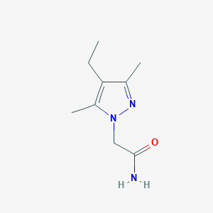 molecular formula C9H15N3O B1420591 2-(4-ethyl-3,5-dimethyl-1H-pyrazol-1-yl)acetamide CAS No. 1177307-45-7