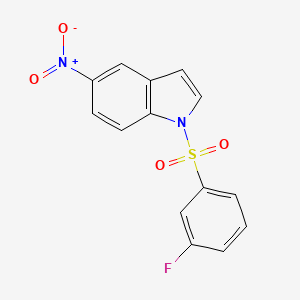 molecular formula C14H9FN2O4S B14205956 1-(3-Fluorobenzene-1-sulfonyl)-5-nitro-1H-indole CAS No. 833474-67-2