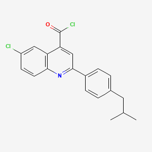 molecular formula C20H17Cl2NO B1420606 6-Chloro-2-(4-isobutylphenyl)quinoline-4-carbonyl chloride CAS No. 1160263-20-6