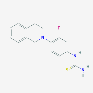 molecular formula C16H16FN3S B14206067 Thiourea, [4-(3,4-dihydro-2(1H)-isoquinolinyl)-3-fluorophenyl]- CAS No. 832098-93-8