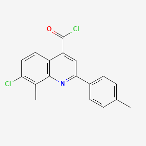 molecular formula C18H13Cl2NO B1420607 7-Chloro-8-methyl-2-(4-methylphenyl)quinoline-4-carbonyl chloride CAS No. 1160263-52-4
