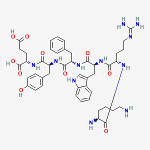 molecular formula C46H61N11O10 B14206078 L-Lysyl-N~5~-(diaminomethylidene)-L-ornithyl-L-tryptophyl-L-phenylalanyl-L-tyrosyl-L-glutamic acid CAS No. 824959-22-0