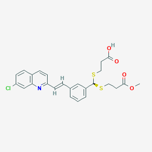 molecular formula C25H24ClNO4S2 B142061 (S,E)-3-((3-(2-(7-chloroquinolin-2-yl)vinyl)phenyl)(3-methoxy-3-oxopropylthio)methylthio)propanoic acid CAS No. 120385-98-0