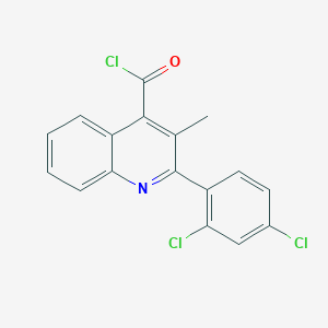 molecular formula C17H10Cl3NO B1420611 2-(2,4-Dichlorophenyl)-3-methylquinoline-4-carbonyl chloride CAS No. 1160264-97-0