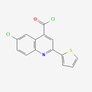 molecular formula C14H7Cl2NOS B1420616 6-Chloro-2-(2-thienyl)quinoline-4-carbonyl chloride CAS No. 1160263-06-8