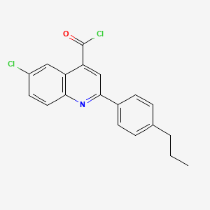 molecular formula C19H15Cl2NO B1420618 6-Chloro-2-(4-propylphenyl)quinoline-4-carbonyl chloride CAS No. 1160263-17-1
