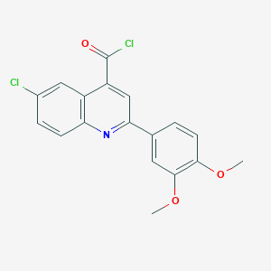molecular formula C18H13Cl2NO3 B1420619 6-Chloro-2-(3,4-dimethoxyphenyl)quinoline-4-carbonyl chloride CAS No. 19022-99-2