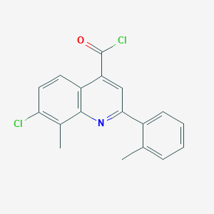 molecular formula C18H13Cl2NO B1420620 7-Chloro-8-methyl-2-(2-methylphenyl)quinoline-4-carbonyl chloride CAS No. 1160263-56-8
