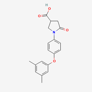 molecular formula C19H19NO4 B1420622 1-[4-(3,5-二甲基苯氧基)苯基]-5-氧代吡咯烷-3-羧酸 CAS No. 1160264-19-6