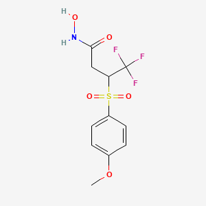 molecular formula C11H12F3NO5S B14206224 Butanamide, 4,4,4-trifluoro-N-hydroxy-3-[(4-methoxyphenyl)sulfonyl]- CAS No. 851370-99-5