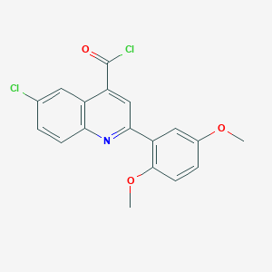 molecular formula C18H13Cl2NO3 B1420623 6-Chloro-2-(2,5-dimethoxyphenyl)quinoline-4-carbonyl chloride CAS No. 1160263-32-0