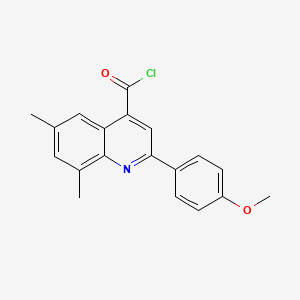 molecular formula C19H16ClNO2 B1420625 2-(4-Methoxyphenyl)-6,8-dimethylquinoline-4-carbonyl chloride CAS No. 1160262-84-9