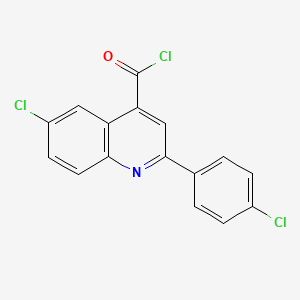 molecular formula C16H8Cl3NO B1420626 6-Chloro-2-(4-chlorophenyl)quinoline-4-carbonyl chloride CAS No. 40846-33-1