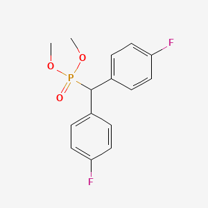 molecular formula C15H15F2O3P B14206284 Phosphonic acid, [bis(4-fluorophenyl)methyl]-, dimethyl ester CAS No. 824421-41-2