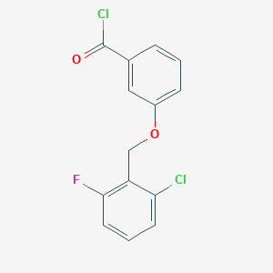 molecular formula C14H9Cl2FO2 B1420633 3-[(2-Chloro-6-fluorobenzyl)oxy]benzoyl chloride CAS No. 1160260-69-4