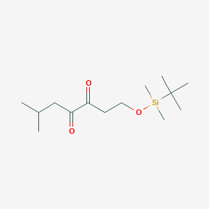 molecular formula C14H28O3Si B14206335 1-{[tert-Butyl(dimethyl)silyl]oxy}-6-methylheptane-3,4-dione CAS No. 825622-17-1