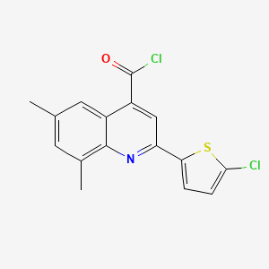 molecular formula C16H11Cl2NOS B1420635 2-(5-Chloro-2-thienyl)-6,8-dimethylquinoline-4-carbonyl chloride CAS No. 1160254-85-2
