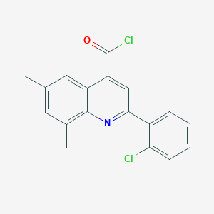 molecular formula C18H13Cl2NO B1420636 2-(2-Chlorophenyl)-6,8-dimethylquinoline-4-carbonyl chloride CAS No. 1160262-77-0