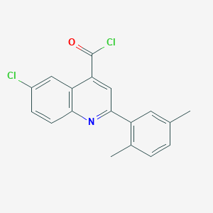 molecular formula C18H13Cl2NO B1420637 6-Chloro-2-(2,5-dimethylphenyl)quinoline-4-carbonyl chloride CAS No. 1160263-15-9