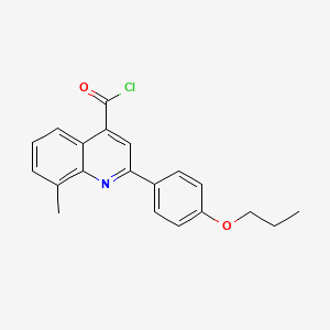 molecular formula C20H18ClNO2 B1420638 8-Methyl-2-(4-propoxyphenyl)quinoline-4-carbonyl chloride CAS No. 1160254-55-6
