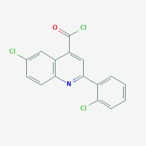 molecular formula C16H8Cl3NO B1420639 6-Chloro-2-(2-chlorophenyl)quinoline-4-carbonyl chloride CAS No. 1160263-24-0