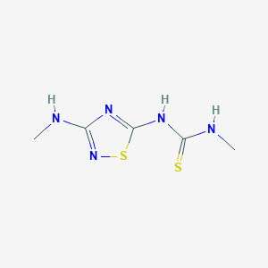 molecular formula C5H9N5S2 B14206401 N-Methyl-N'-[3-(methylamino)-1,2,4-thiadiazol-5-yl]thiourea CAS No. 917947-43-4