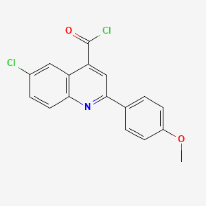 molecular formula C17H11Cl2NO2 B1420641 6-Chloro-2-(4-methoxyphenyl)quinoline-4-carbonyl chloride CAS No. 1160263-31-9