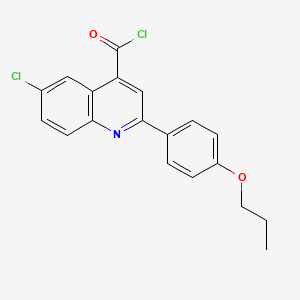 molecular formula C19H15Cl2NO2 B1420643 6-氯-2-(4-丙氧基苯基)喹啉-4-甲酰氯 CAS No. 1160263-37-5