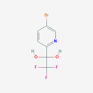 molecular formula C7H5BrF3NO2 B14206437 1-(5-Bromopyridin-2-yl)-2,2,2-trifluoroethane-1,1-diol CAS No. 823806-42-4