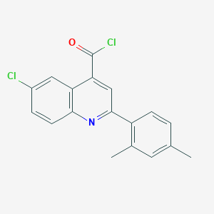 molecular formula C18H13Cl2NO B1420645 6-Chloro-2-(2,4-dimethylphenyl)quinoline-4-carbonyl chloride CAS No. 1160263-13-7
