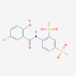 molecular formula C15H14ClNO6S2 B14206451 5-Chloro-N-[2,4-di(methanesulfonyl)phenyl]-2-hydroxybenzamide CAS No. 634186-34-8