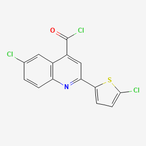 molecular formula C14H6Cl3NOS B1420646 6-氯-2-(5-氯-2-噻吩基)喹啉-4-羰基氯 CAS No. 1160263-10-4