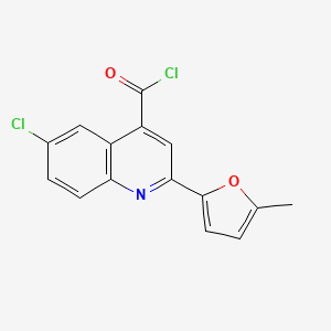 molecular formula C15H9Cl2NO2 B1420647 6-Chloro-2-(5-methyl-2-furyl)quinoline-4-carbonyl chloride CAS No. 1160263-04-6