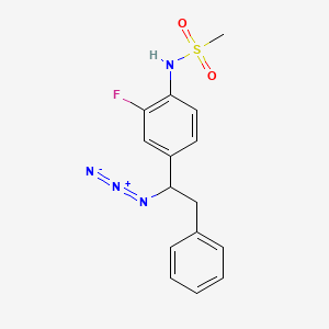 molecular formula C15H15FN4O2S B14206470 N-[4-(1-Azido-2-phenylethyl)-2-fluorophenyl]methanesulfonamide CAS No. 824937-80-6