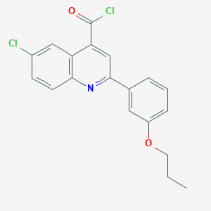 molecular formula C19H15Cl2NO2 B1420648 6-Chloro-2-(3-propoxyphenyl)quinoline-4-carbonyl chloride CAS No. 1160263-42-2