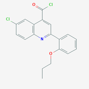 molecular formula C19H15Cl2NO2 B1420651 6-Chloro-2-(2-propoxyphenyl)quinoline-4-carbonyl chloride CAS No. 1160263-47-7
