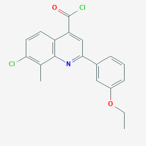 molecular formula C19H15Cl2NO2 B1420654 7-Chloro-2-(3-ethoxyphenyl)-8-methylquinoline-4-carbonyl chloride CAS No. 1160263-74-0