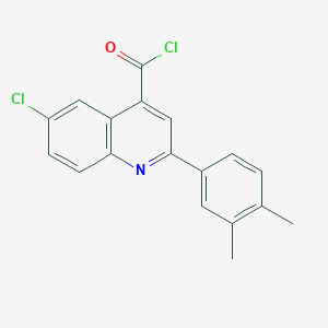 molecular formula C18H13Cl2NO B1420659 6-Chloro-2-(3,4-dimethylphenyl)quinoline-4-carbonyl chloride CAS No. 1160263-14-8